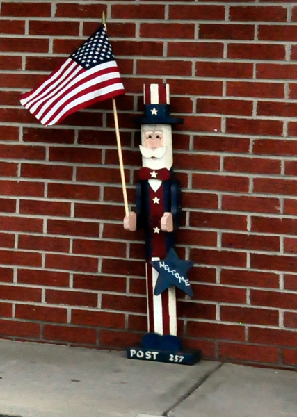a wooden Uncle Sam